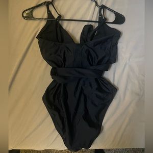 Aerie Wrap One Piece Swimsuit, size S, black